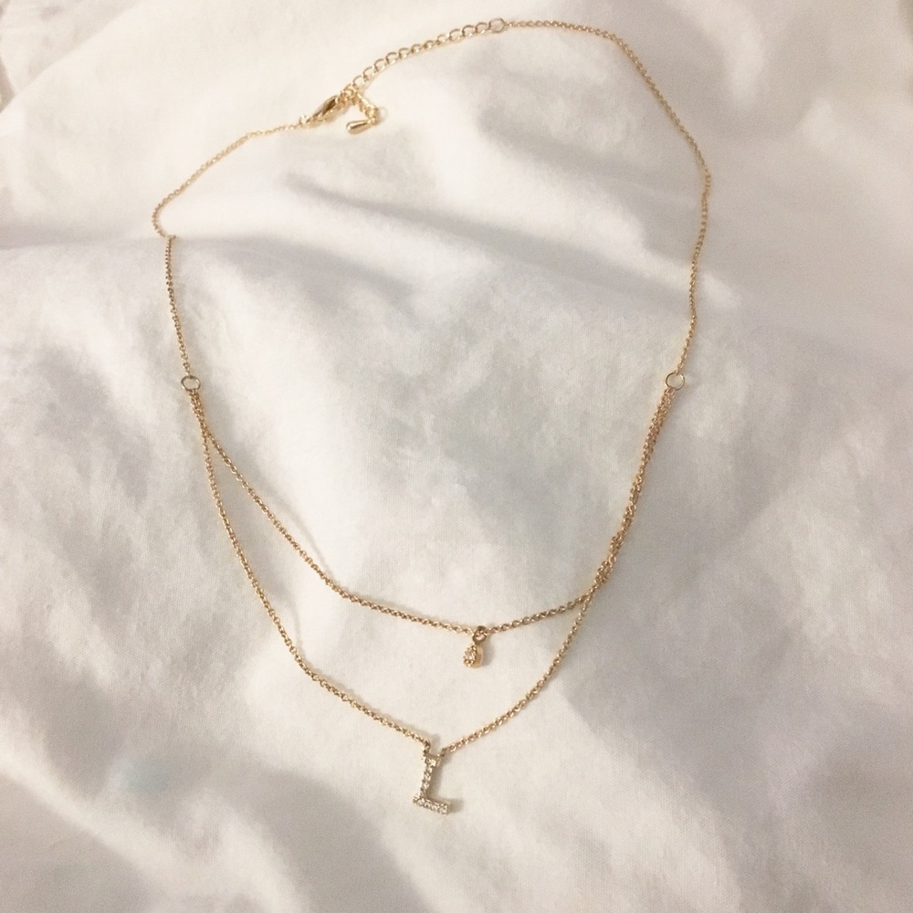 Letter L initial necklace